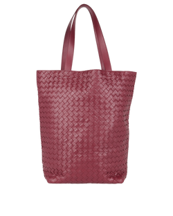 Intrecciato Large Tote, Leather, Burgundy, R003858, DB/P, 3*